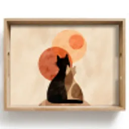 Katten - Zwart - Abstract - Cirkels Dienblad Rechthoek middel -z3d_shopping