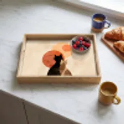 Katten - Zwart - Abstract - Cirkels Dienblad Rechthoek middel -sfeer2