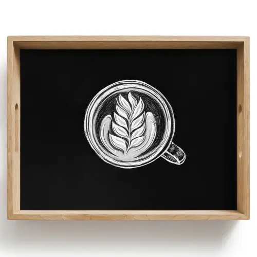 Krijttekening - Koffie - Latte art Dienblad Rechthoek middel -z3d_shopping