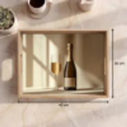 Champagne - Beige - Schaduw - Bubbels Dienblad Rechthoek middel -USP_Formaat