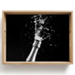 Champagne - Zwart - Spetters - Popping Dienblad Rechthoek middel -z3d_shopping