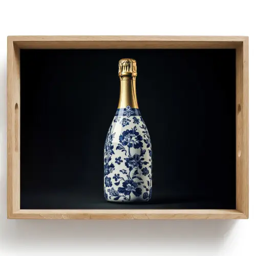 Champagne - Bloemen - Goud - Chique Dienblad Rechthoek middel -z3d_shopping