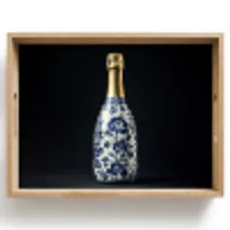 Champagne - Bloemen - Goud - Chique Dienblad Rechthoek middel -z3d_shopping