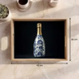 Champagne - Bloemen - Goud - Chique Dienblad Rechthoek middel -USP_Formaat