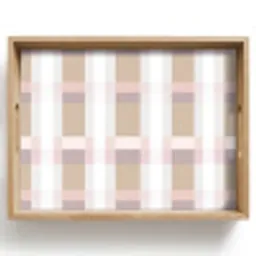Ruitpatroon - Aardetinten - Minimalistisch Dienblad Rechthoek middel 911 -z3d_shopping