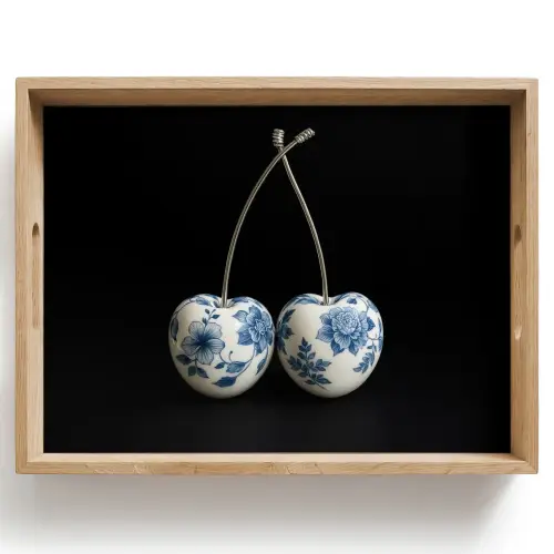 Kersen - Delfts blauw - Fruit Dienblad Rechthoek middel -z3d_shopping