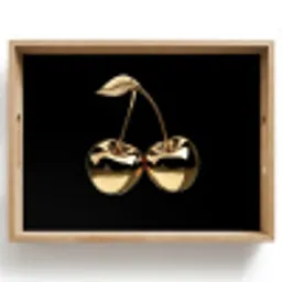 Kersen - Zwart - Goud - Chrome Dienblad Rechthoek middel -z3d_shopping