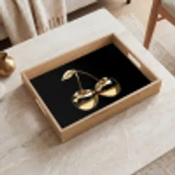 Kersen - Zwart - Goud - Chrome Dienblad Rechthoek middel -sfeer1