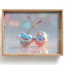 Kersen - Glanzend - Regenboogkleur Dienblad Rechthoek middel -z3d_shopping