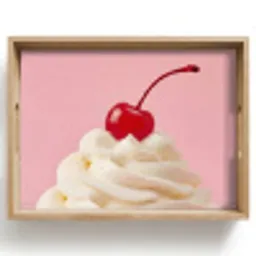 Kers - Slagroom - Roze Dienblad Rechthoek middel -z3d_shopping
