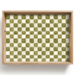 Schaak - Patroon - Groen Dienblad Rechthoek middel 911 -z3d_shopping