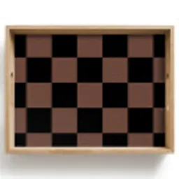 Schaakbord print - Bruin - Zwart - Blokjes Dienblad Rechthoek middel -z3d_shopping