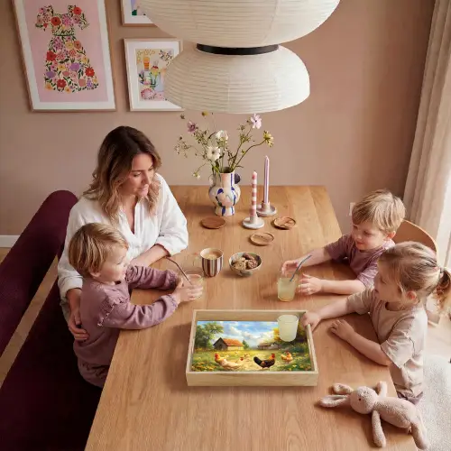 Kippen - Landelijke rust - Natuur Dienblad Rechthoek middel -sfeer4