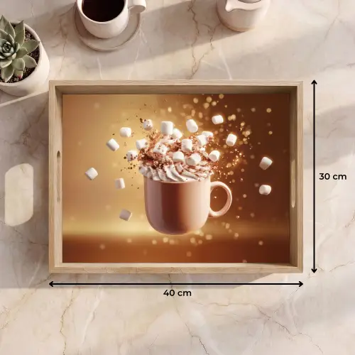 Chocomelk - Drinken - Warm - Bruin Dienblad Rechthoek middel -USP_Formaat