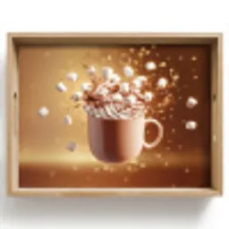 Chocomelk - Drinken - Warm - Bruin Dienblad Rechthoek middel -z3d_shopping