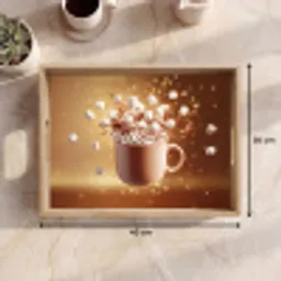 Chocomelk - Drinken - Warm - Bruin Dienblad Rechthoek middel -USP_Formaat