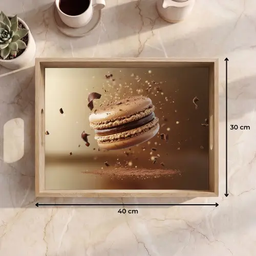 Chocolade - Macarons - Eten - Snoep Dienblad Rechthoek middel -USP_Formaat