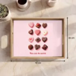 Chocolaatjes - Hartvormig - Liefste Dienblad Rechthoek middel -USP_Formaat