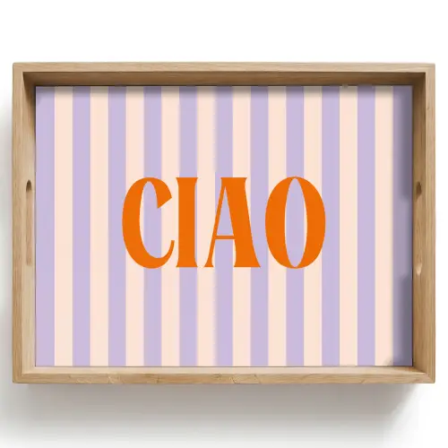 Ciao - Quote - Pastel - Strepen Dienblad Rechthoek middel -z3d_shopping