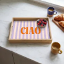 Ciao - Quote - Pastel - Strepen Dienblad Rechthoek middel -sfeer2