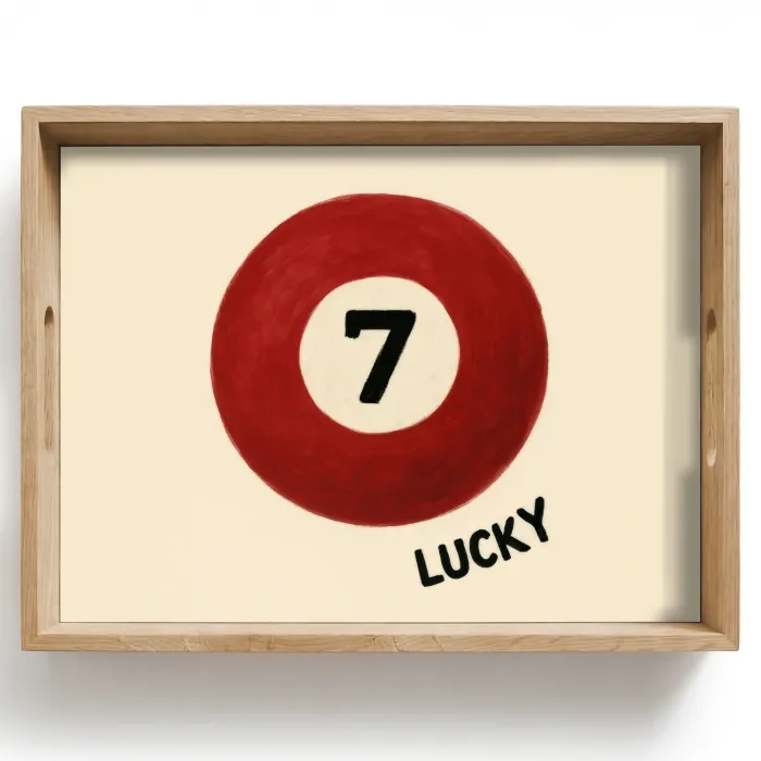 Cirkel - Zeven - Lucky - Rood Dienblad Rechthoek middel -z3d_shopping