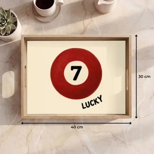 Cirkel - Zeven - Lucky - Rood Dienblad Rechthoek middel -USP_Formaat