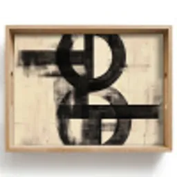 Cirkels - Balken - Zwart - Abstract Dienblad Rechthoek middel -z3d_shopping