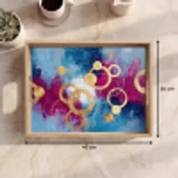 Cirkels - Goud - Abstract Dienblad Rechthoek middel -USP_Formaat