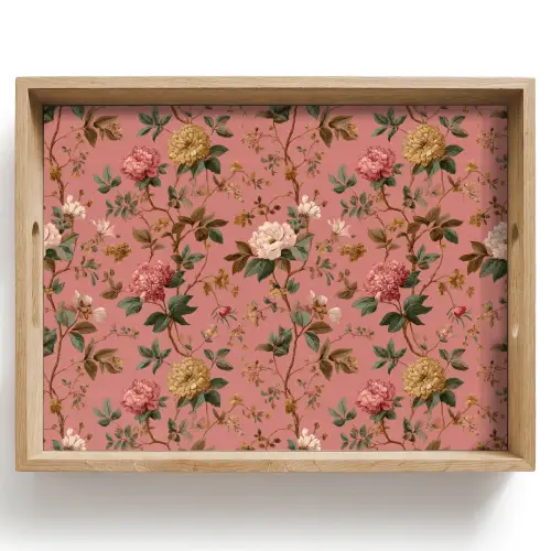 Klassiek - Botanisch - Roze Dienblad Rechthoek middel 911 -z3d_shopping