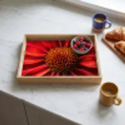 Close up - Bloem- Rood Dienblad Rechthoek middel -sfeer2