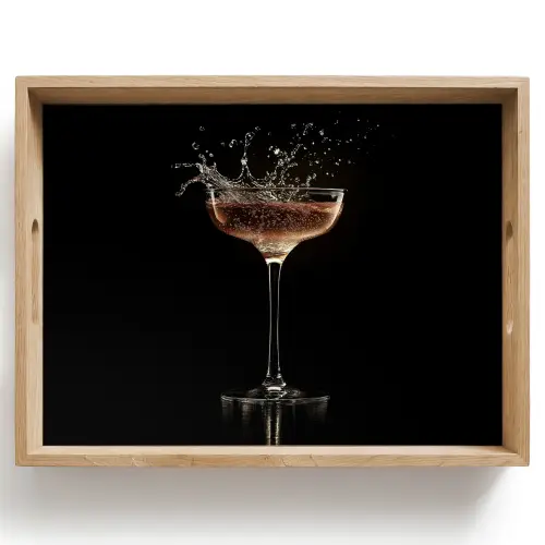 Cocktail - Zwart - Spetters - Glas Dienblad Rechthoek middel -z3d_shopping