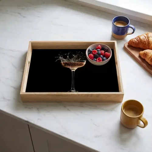Cocktail - Zwart - Spetters - Glas Dienblad Rechthoek middel -sfeer2