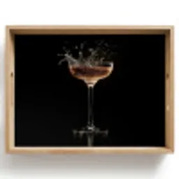 Cocktail - Zwart - Spetters - Glas Dienblad Rechthoek middel -z3d_shopping