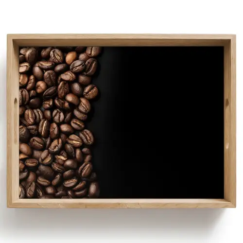 Koffiebonen - Zwart - Eenvoudig Dienblad Rechthoek middel -z3d_shopping
