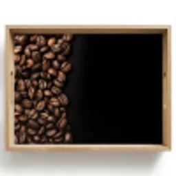 Koffiebonen - Zwart - Eenvoudig Dienblad Rechthoek middel -z3d_shopping