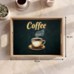 Koffie - Schotel - Koffiebonen - Retro Dienblad Rechthoek middel -USP_Formaat