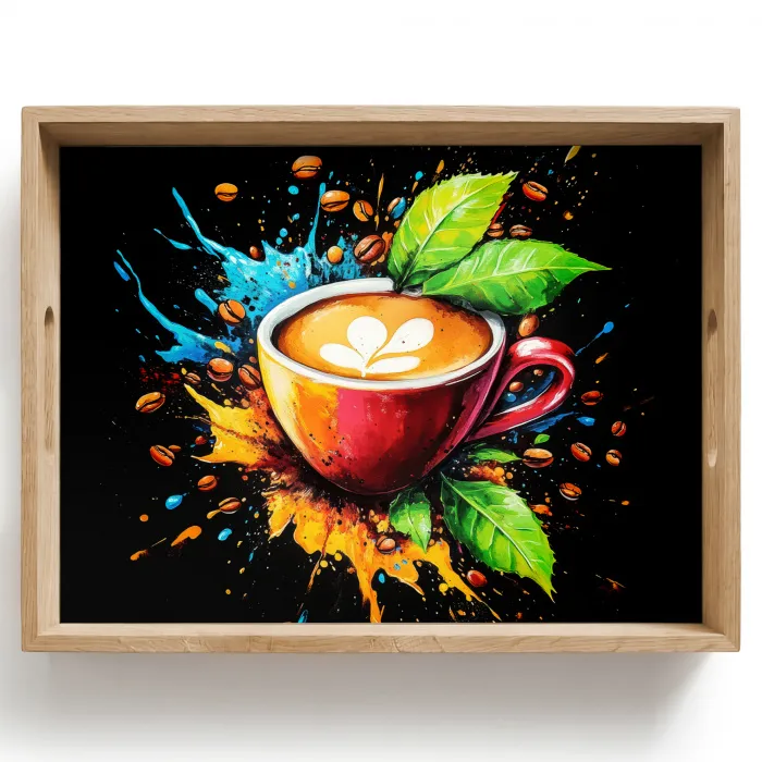 Koffie - Graffiti - Drinken - Abstract Dienblad Rechthoek middel -z3d_shopping