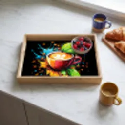 Koffie - Graffiti - Drinken - Abstract Dienblad Rechthoek middel -sfeer2