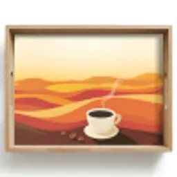 Koffie - Landschap - Oranje - Koffiebonen Dienblad Rechthoek middel -z3d_shopping