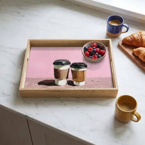 Koffiebekers - Deksel - Verf - Textuur Dienblad Rechthoek middel -sfeer2