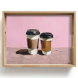 Koffiebekers - Deksel - Verf - Textuur Dienblad Rechthoek middel -z3d_shopping
