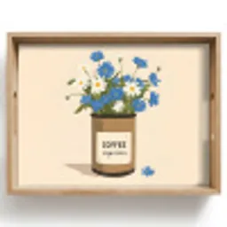 Coffee - Blik - Minimalistisch - Bloemen Dienblad Rechthoek middel -z3d_shopping