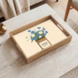 Coffee - Blik - Minimalistisch - Bloemen Dienblad Rechthoek middel -sfeer1