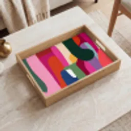 Kleurvakken - Recht - Rond - Abstract Dienblad Rechthoek middel -sfeer1