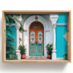 Zuilen - Sierlijke - Deur - Blauw Dienblad Rechthoek middel -z3d_shopping