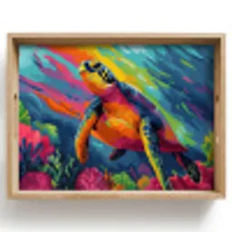 Koraal - Schildpad - Abstract - Water Dienblad Rechthoek middel -z3d_shopping