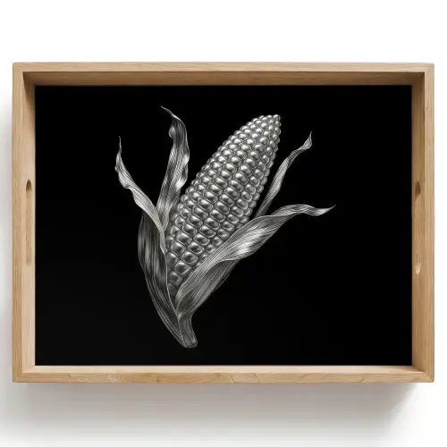 Maïskolf - Glanzend metaal - Elegant Dienblad Rechthoek middel -z3d_shopping