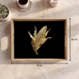 Mais - Eten - Goud - Zwart Dienblad Rechthoek middel -USP_Formaat