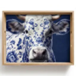 Koe - Delfts - Blauw - Artistiek Dienblad Rechthoek middel -z3d_shopping