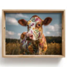 Koe - Bloemen - Weiland Dienblad Rechthoek middel -z3d_shopping